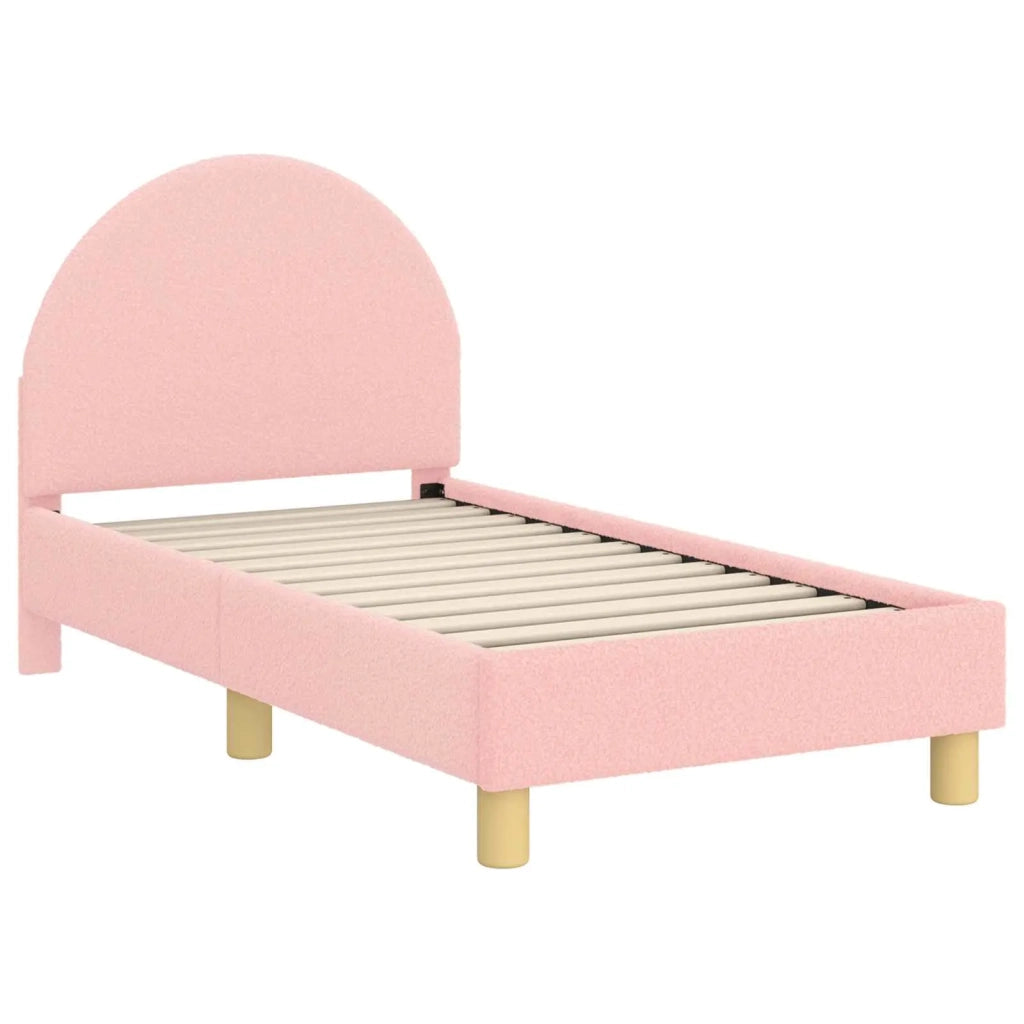Struttura letto per bambini con testata Rosa 70 x 140 cm Bouclé