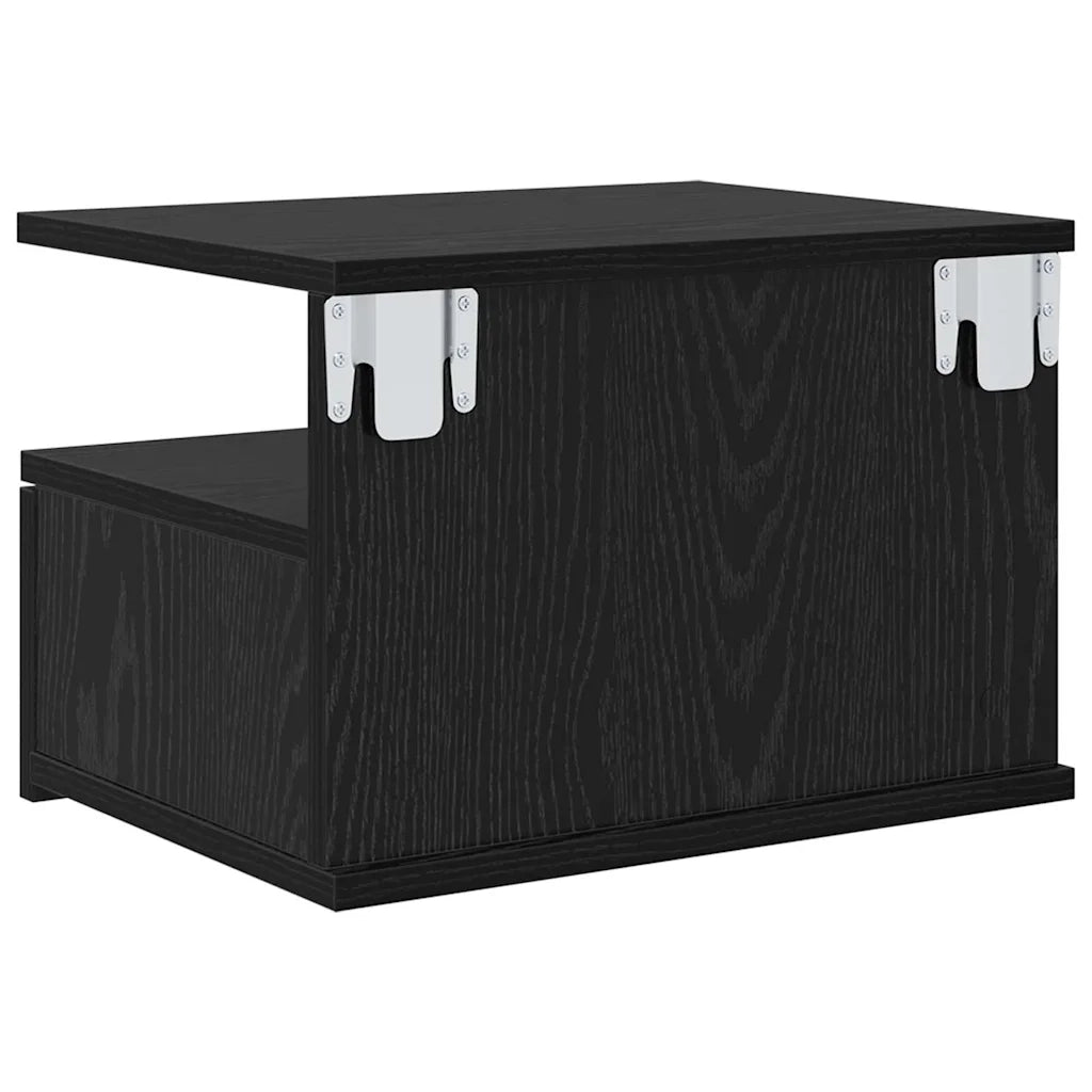 Comodino flottante con cassetto Rovere Nero 40 x 31 x 28 cm 871756