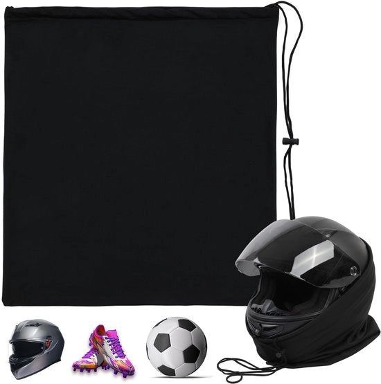 Tas da protezione per la testa con chiusura a cordinaccio - Nero - Poliestere - Leggero - Grande capacità - 44 x 48 cm - Coprielmo