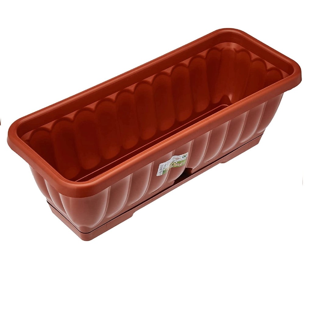 Vaso fioriera balconetta raccoglitore 60x18x16 plastica terracotta fiori piante