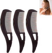 Pacchetto di 3 pettine per capelli con denti vuoti per la pulizia della pelle scalpica, detossificazione e massaggi per il capo