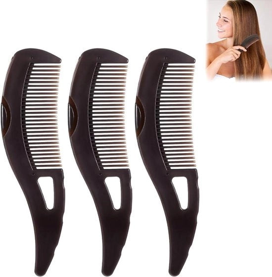 Pacchetto di 3 pettine per capelli con denti vuoti per la pulizia della pelle scalpica, detossificazione e massaggi per il capo