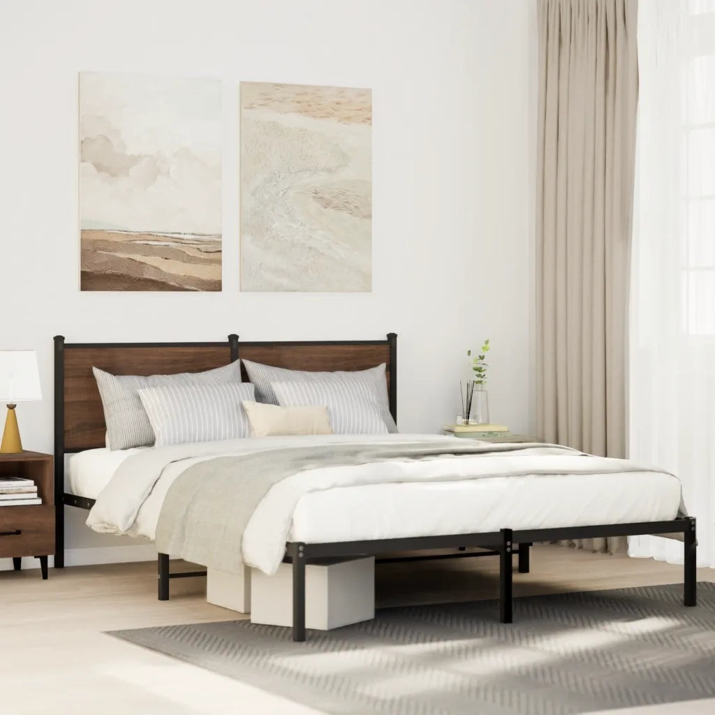 Giroletto senza Materaso in Metallo Rovere Marrone 150x200 cm 4007767