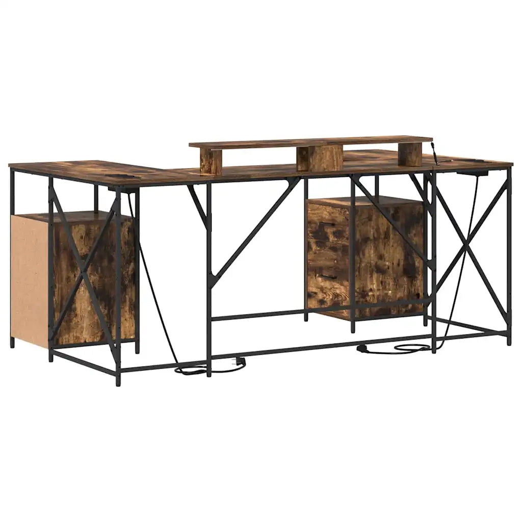 Scrivania Rovere fumé 182 x 101 x 87,5 cm Legno multistrato 3376138