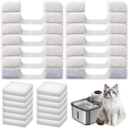 12 Set di Filtri per Fonte Acqua per Animali + 12 Sfere di Raffreddamento, Filtro a Carbone Attivo per Fonte Acqua Senza Fili 3.2L, Sistema di Filtrazione a 3 Fasi per Animali Domestici
