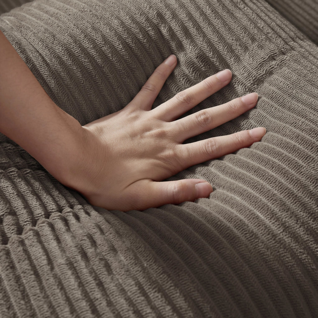 Divano letto modulare in velluto taupe