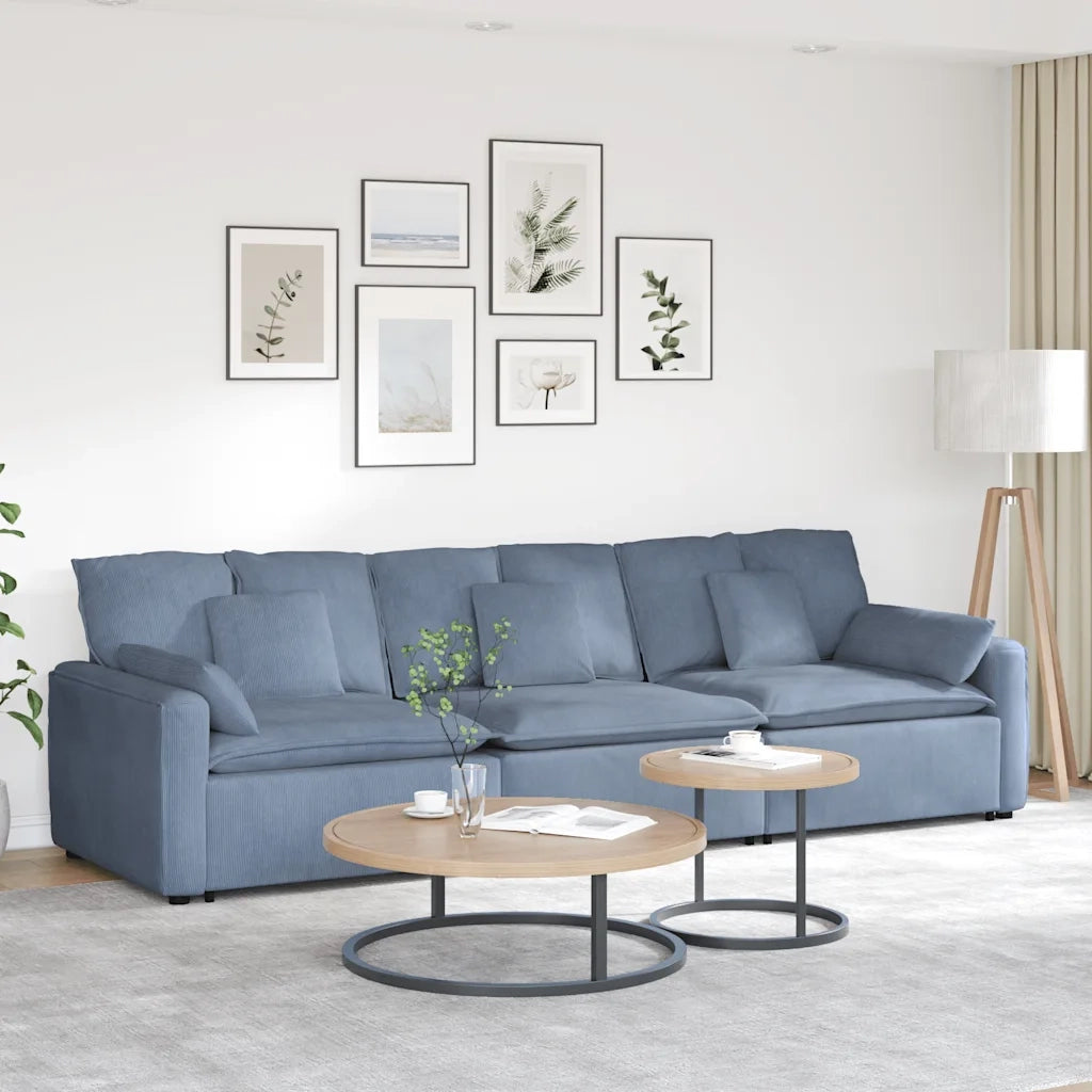 vidaXL Divano Modulare con Cuscini Blu