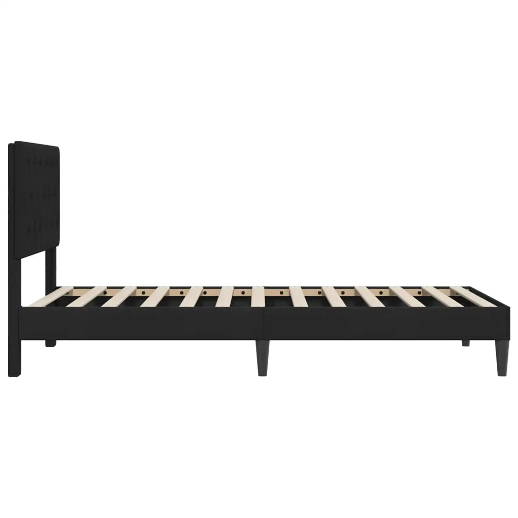 Struttura del letto con testiera Nero 90 x 190 cm Velluto 42027635