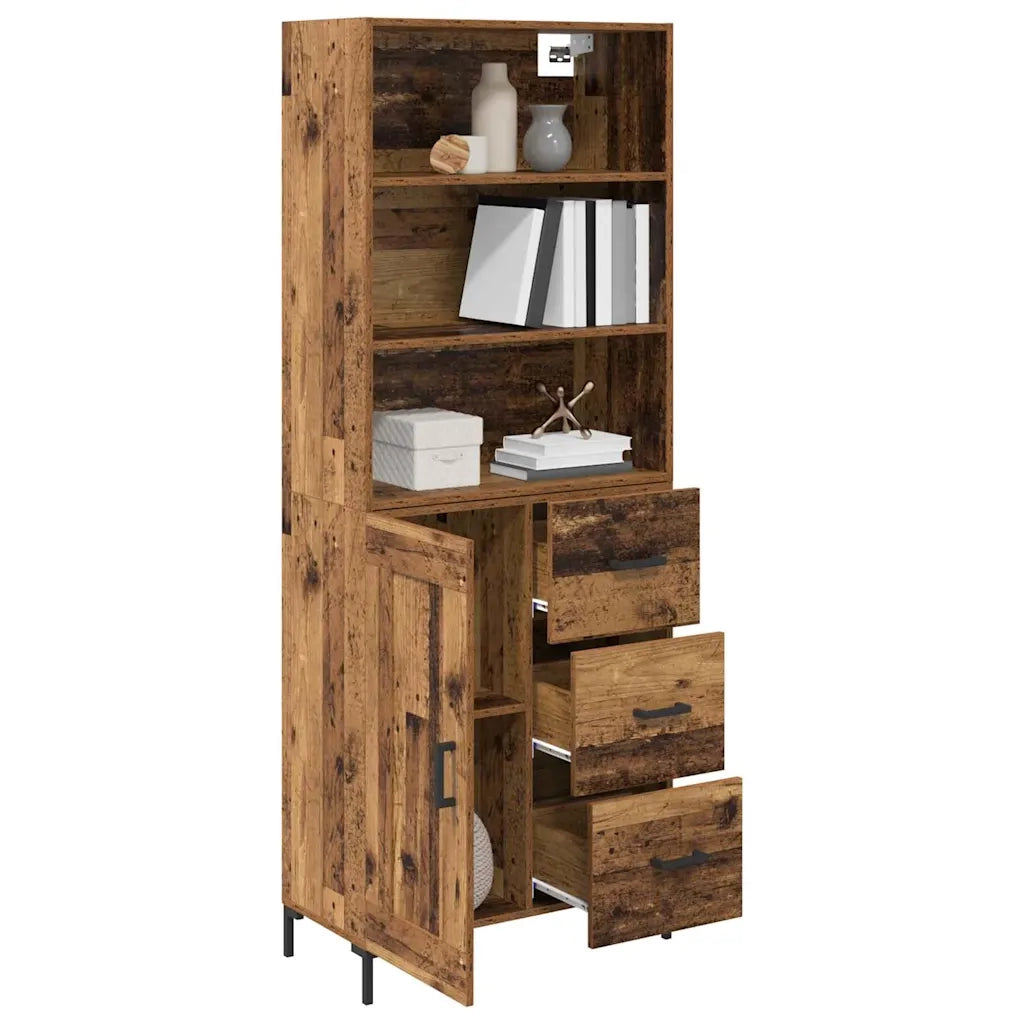 Credenza | Madia | Buffet da pranzo | Armadio da pranzo Legno vecchio 69,5 x 34 x 180 cm Legno multistrato