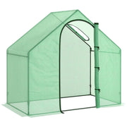 SERRA DA GIARDINO CON PORTA A CERNIERA E PRESA D'ARIA, 4 FUNI E PALETTI INCLUSI, 180X100X168 CM, VERDE