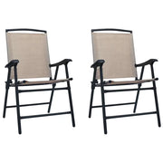 Sedie pieghevoli 2 pezzi Texilene color tortora 47925