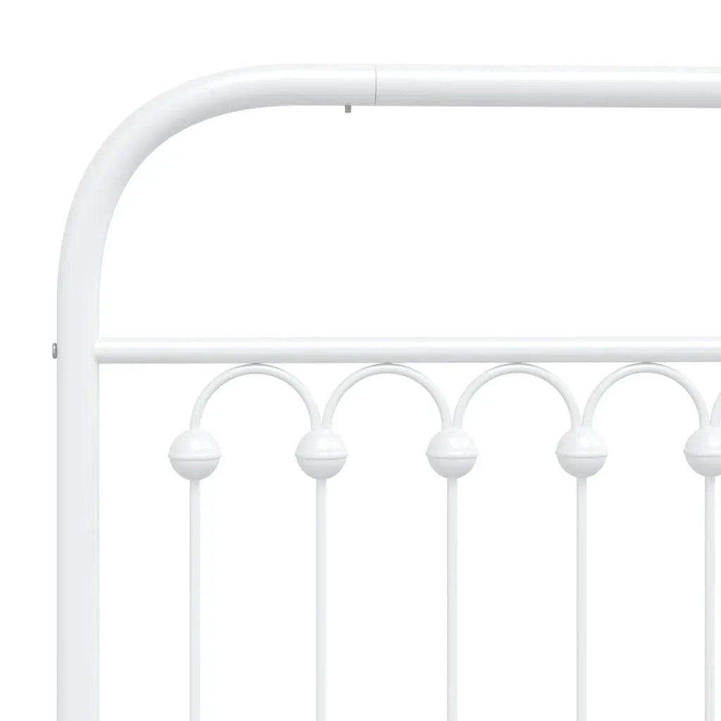Giroletto senza Materasso con Testiera-Struttura Letto Metallo Bianco 75x190 cm 269934
