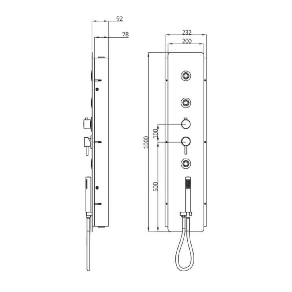 Kit muro da incasso soffione acciaio inox ultrasottile cromato elegante