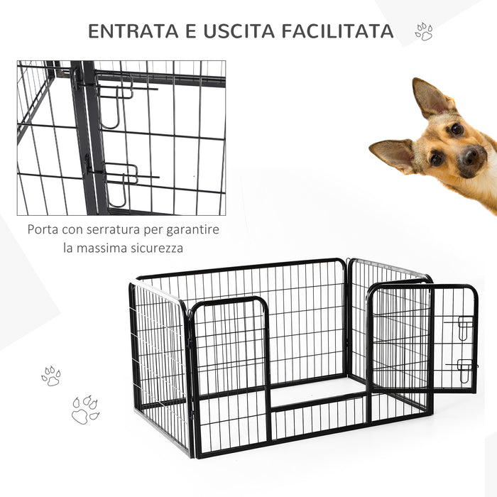 Easycomfort Recinto per cuccioli, Recinzione per animali, 125x80x70