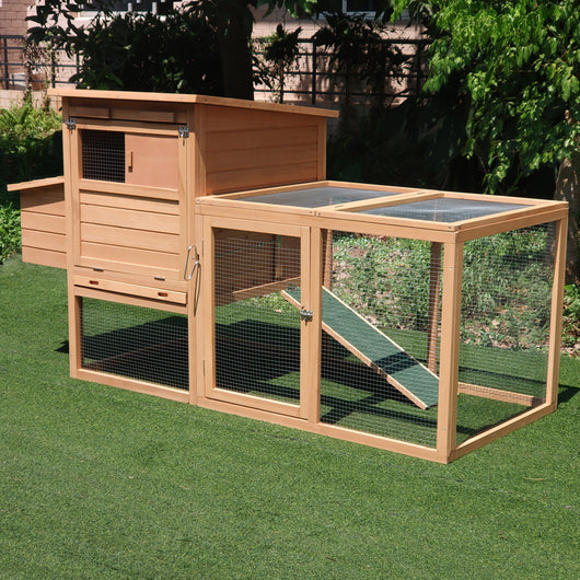 EASYCOMFORT  Pollaio da giardino Gabbia per Galline da Esterno con Zona di Corsa e Nido in Legno