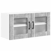 Pensile da cucina | Mobile in vetro da parete LUCCA Grigio Cemento 80 x 31 x 40 cm