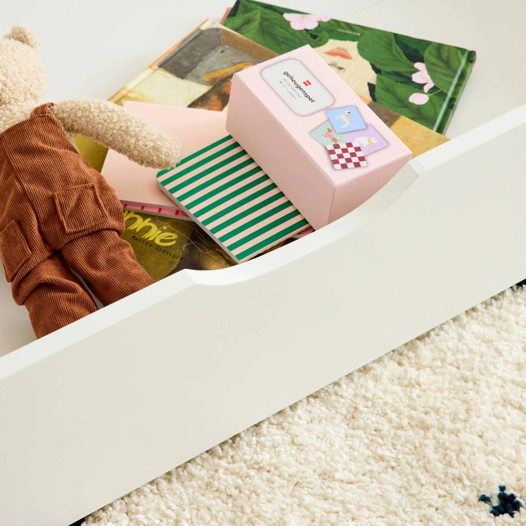 Letto nido per bambini 190cm in pino naturale con rete a doghe e