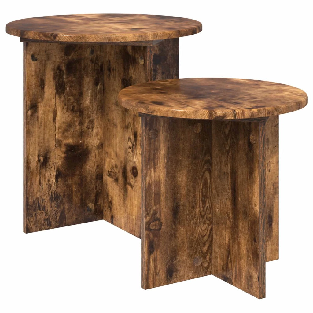 Set tavolini 2 pcs Quercia Affumicata Legno ingegnerizzato 8001015