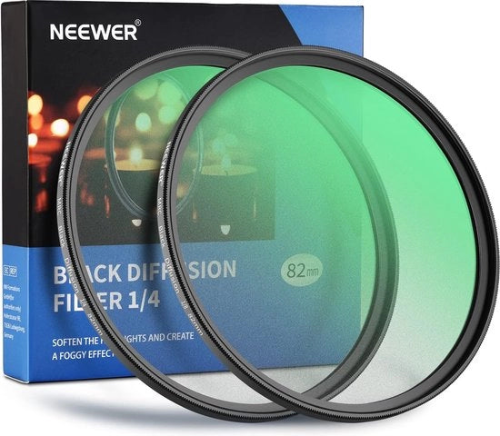 Set di 2, 82mm Lenti di Diffusione Nera con Cofanetti di Ripristino, Pannelli di Pulizia, Vetro Ottico HD a Molti Strati - Migliora le Immagini Cinematografiche e le Riprese Video con Effetti Squisiti