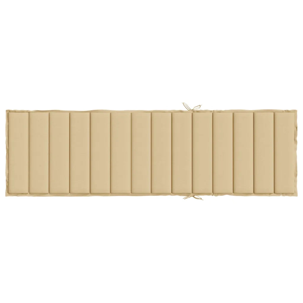 Cuscino per Lettino Prendisole Beige Mélange 200x50x4cm Tessuto 4002501