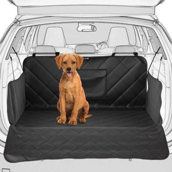 Protettore per Auto con Protezione Lato e Parafango per Cani - Mat Protettivo con Superficie Antiscivolo - Modell Luxus Universale (185 x 101 x 35 cm) Nero