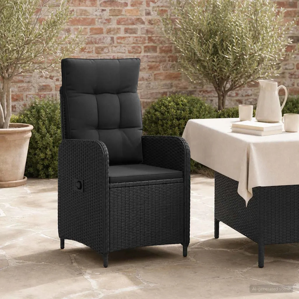 Sedia da giardino reclinabile Nero polyrattan 42027150