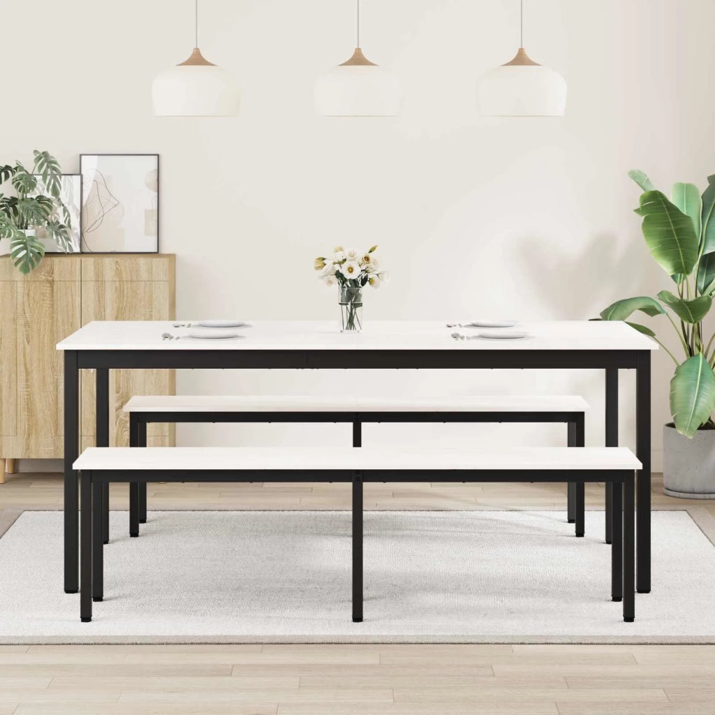 Tavolo da pranzo Bianco 180 x 90 x 75 cm Pino massello