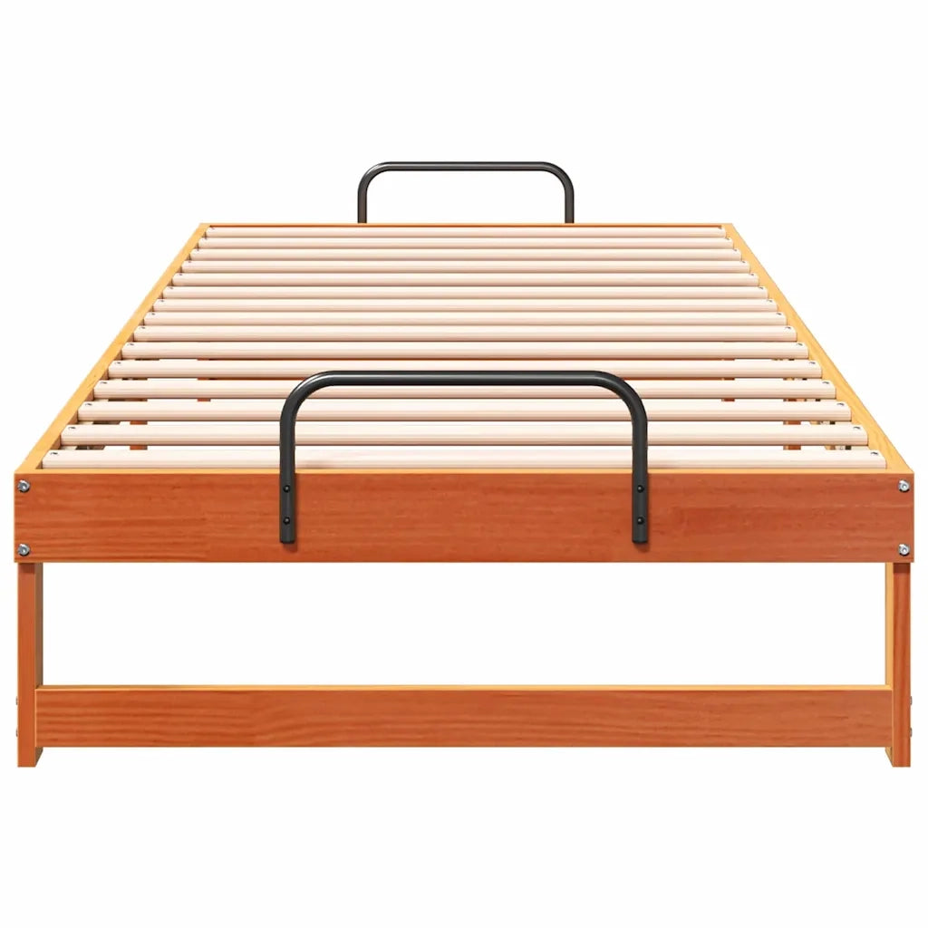 Struttura del letto-Giroletto Marrone 90 x 220 cm Pino massello 627909