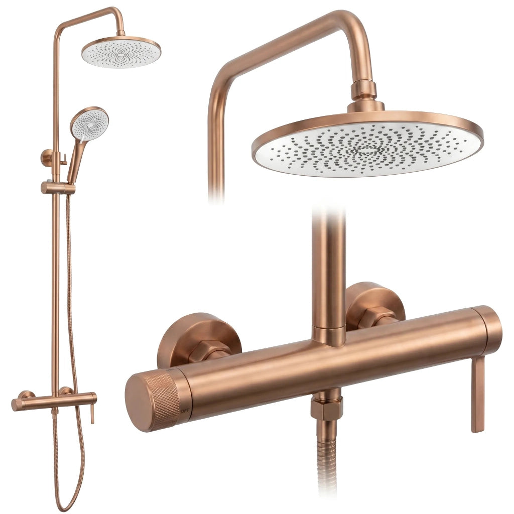 Set Doccia Rea Rivo Brush Copper