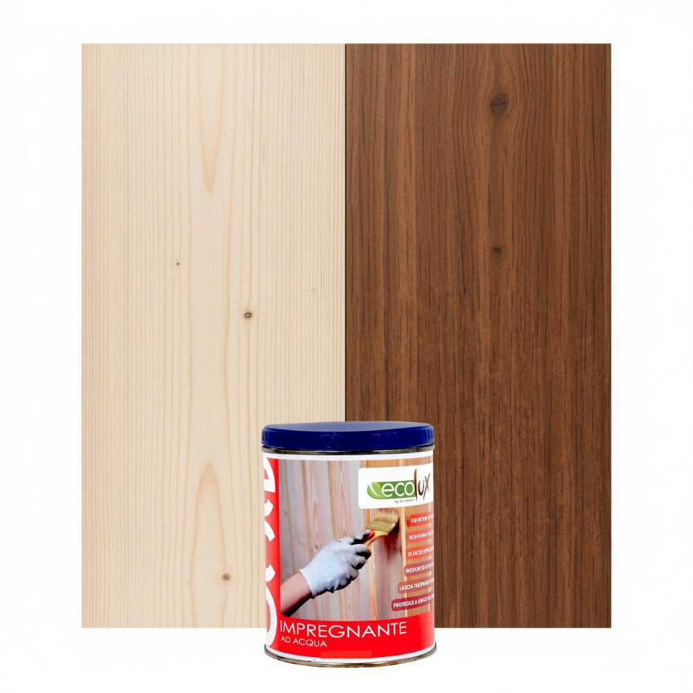 Ecolux impregnante fondo protettivo acrilico pigmentato noce per legno *** formato 0,750 lt, confezione 1