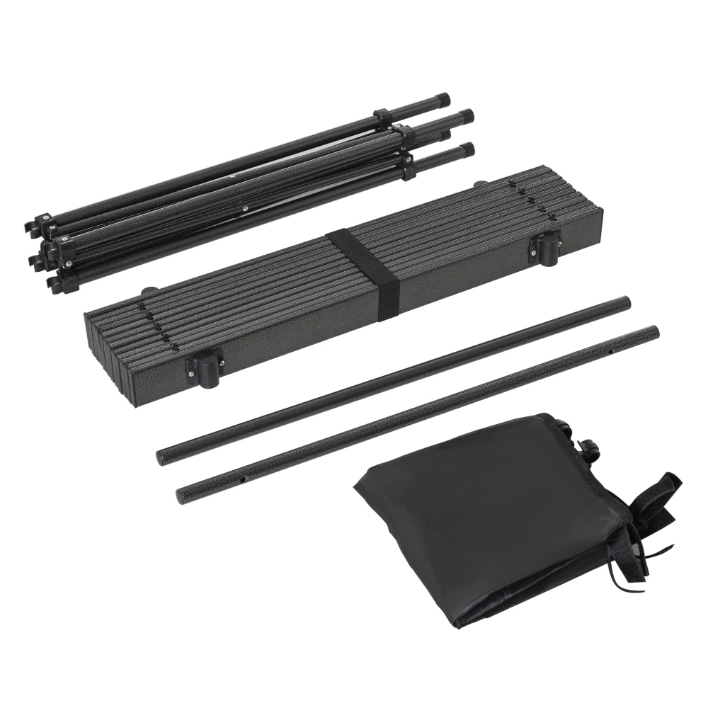 Tavolo Pieghevole da Giardino con Rete ¨C zephmum ¨C Nero 70x70x69 cm