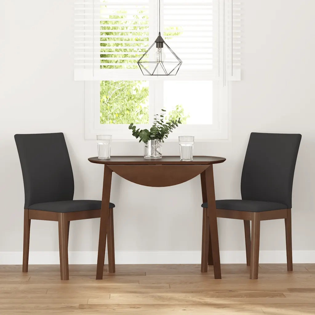 Sedie da Pranzo con Cuscini 2pz Marrone Legno Massello di Hevea
