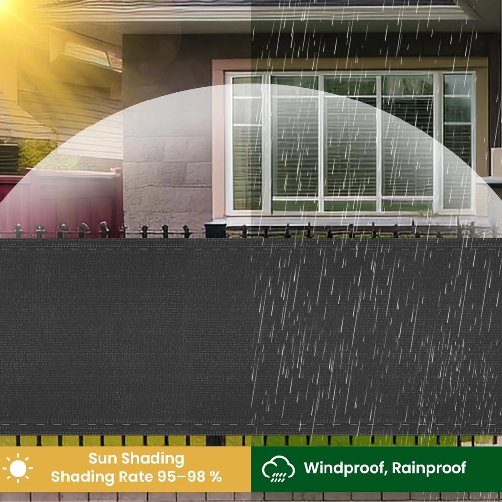 WOLTU Rete Ombreggiante 1,8x10 m HDPE 280g/m², Frangivista per Recinzione Giardino, Telo Frangivento da Esterno, con Occhielli e Fascette, Resistente alle Intemperie, per Balcone, Antracite