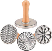 Impastatrice per biscotti da 3, forma biscotto in metallo con manico in legno, accessori per decorare biscotti per la cucina da assemblaggio, torte, dolci, confezioni regalo