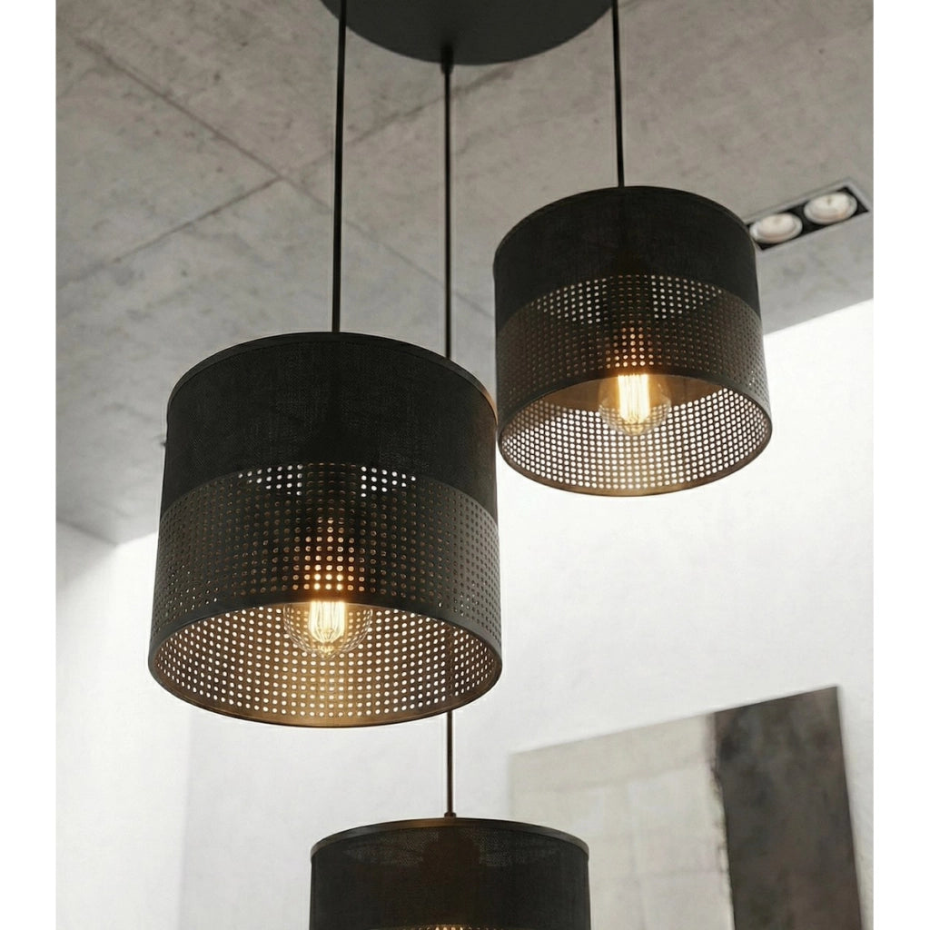 Lampada a sospensione Karbon in acciaio nero opaco