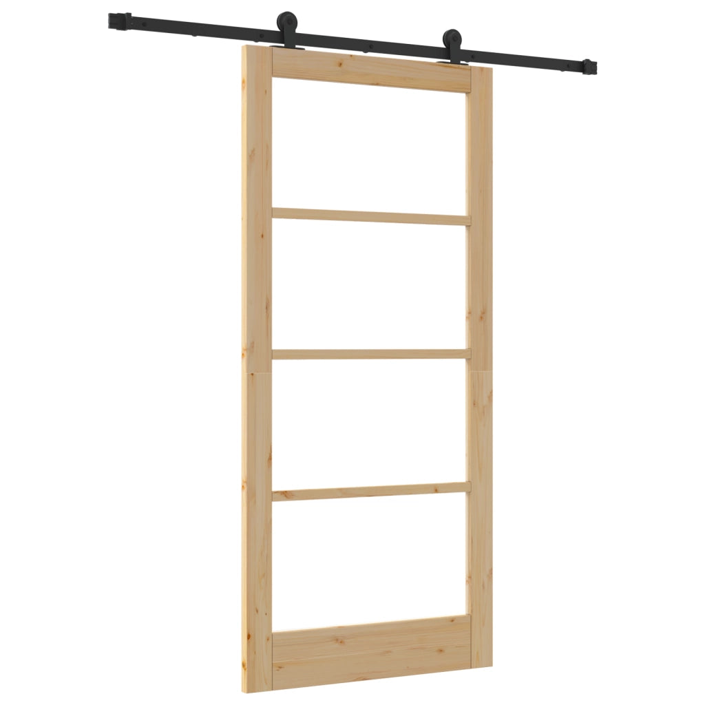 Porta scorrevole  con set hardware 'ORKDAL'Legno massello e vetro