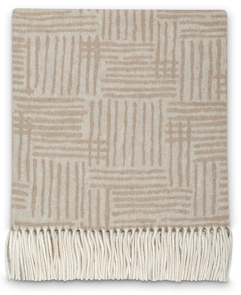 Plaid Misto Cotone 130x170 cm Effetto Cashmere 230 gr/mq Cober Orient Vaniglia