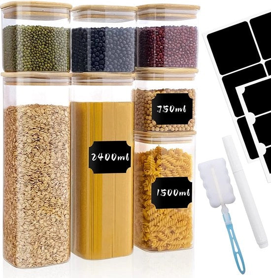 Set di conservazione per il cibo - contenitori per la cucina - conservazione riso zucchero pasta - organizzatore per la cucina - contenitori di stock - contenitori di magazzino