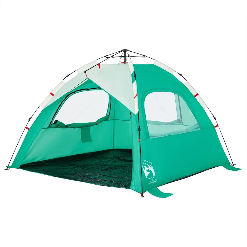 Tenda da Spiaggia 3 Persone-Tenda da campeggio Verde Rilascio Rapido Impermeabile 267145