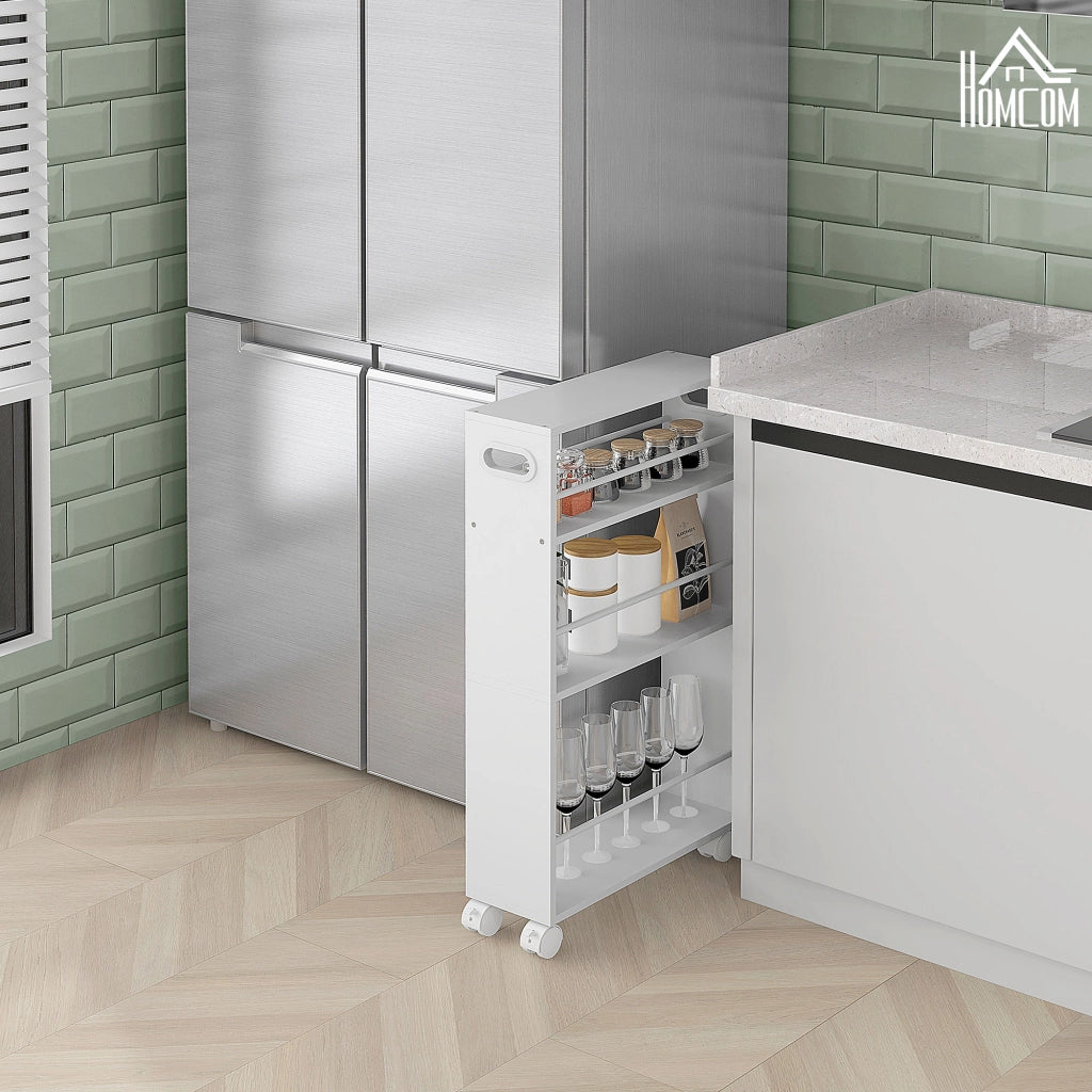 Carrello Multiuso 3 Livelli ¨C Zephmum ¨C Bianco 60x40x90