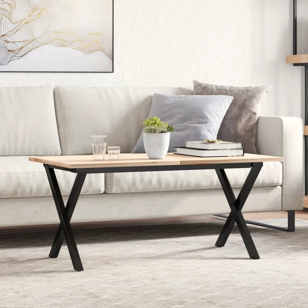 Telaio Gambe a X per Tavolino da Salotto 80x40x43 cm in Acciaio 357900