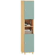 Mobile bagno armadietto 2 ante 2 ripiani aperti regolabili ¨C zephmum ¨C verde 30x30x166 cm