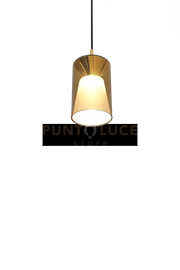 ICONIC-P BR Sospensione 1 luce struttura in metallo bronzo con vetro bronzo attacco E27 diametro15cm senza base