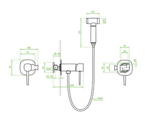 Set idroscopino bidet a incasso con doccetta bidet oro spazzolato – elegante e funzionale