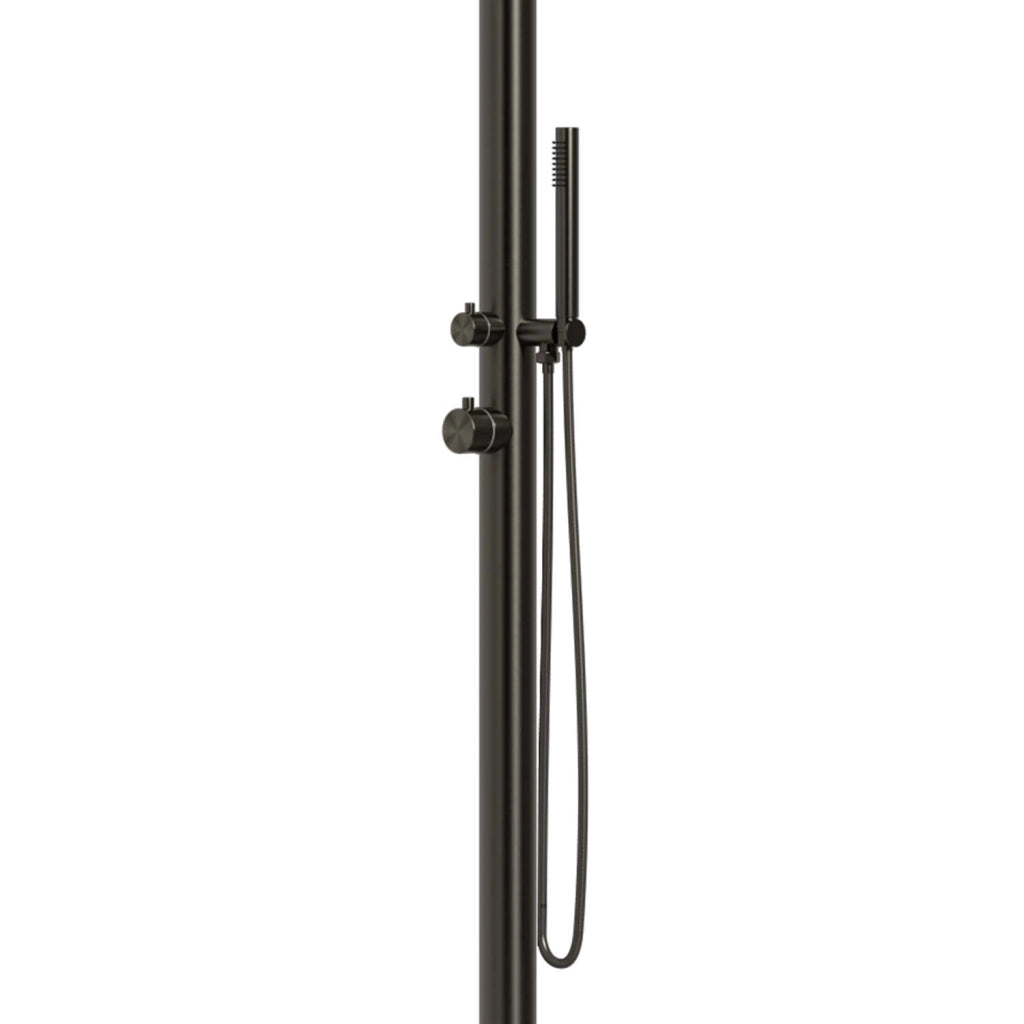 SINED Doccia Chia Canna Fucile in Acciaio Inox 316L 230cm con Miscelatore e Doccino Struttura In AISI 316L per Esterni e Interni Acqua Caldafredda Attacchi Integrati Anche per Ambienti Marini