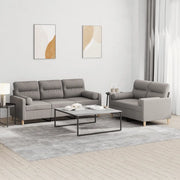Set Divani 2 pz con Cuscini Tortora in Tessuto 3201623