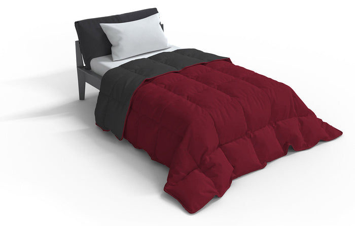 Trapunta Invernale Matrimoniale Doubleface 300gr Bordeaux/Grigio Scuro