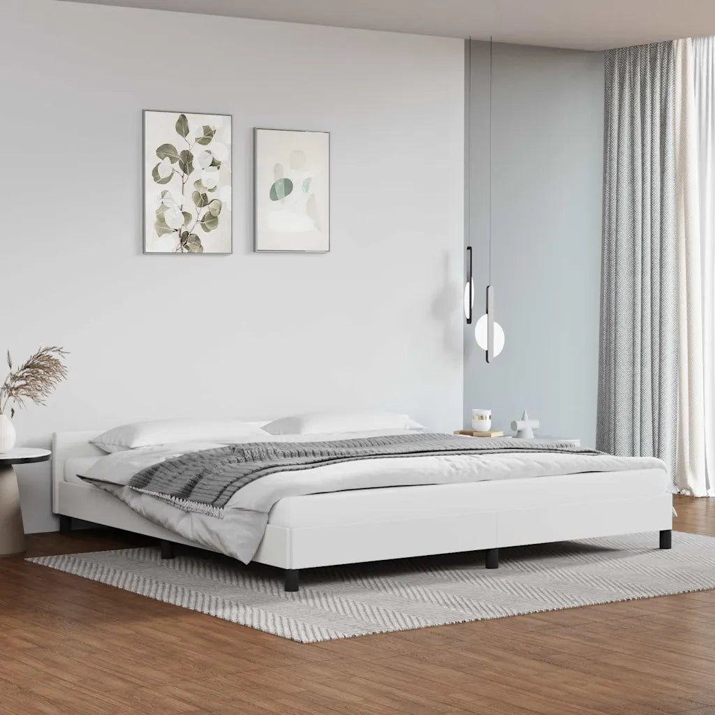 Giroletto con Testiera senza Materasso-Struttura Letto Bianco 200x200 cm 699017