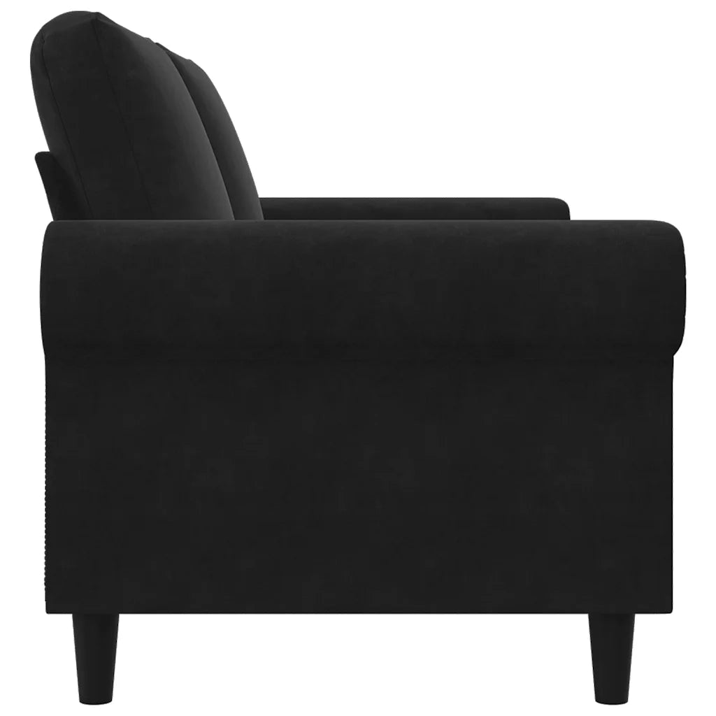 Divano a 2 Posti Nero 140 cm in Velluto 359534
