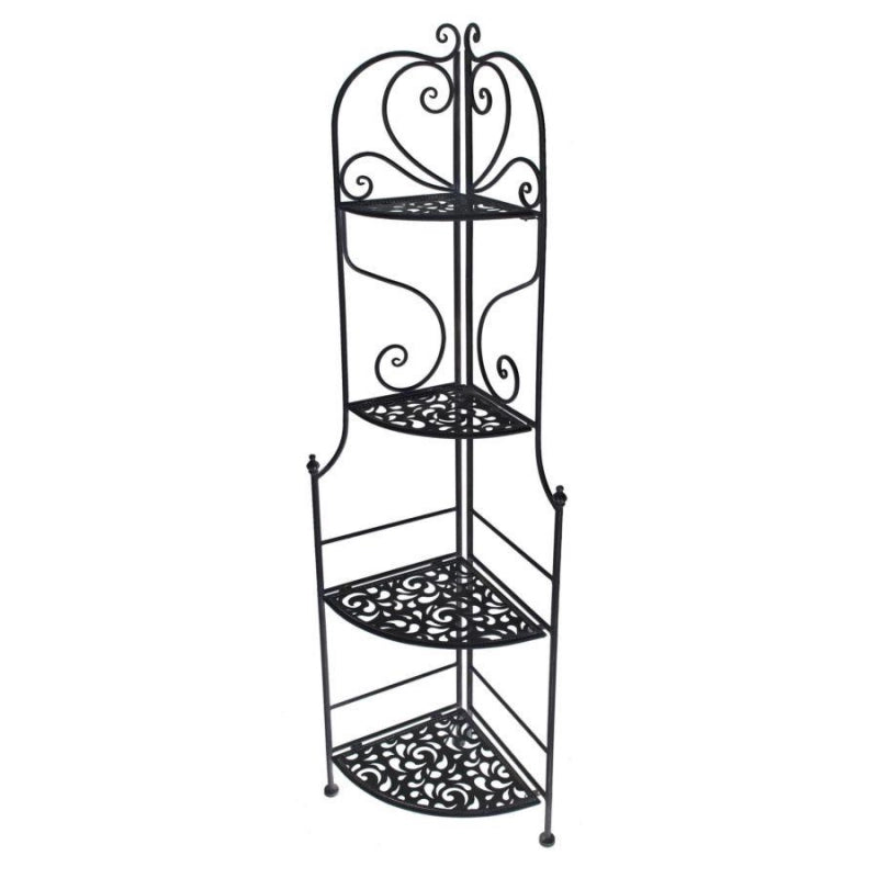 Scaffale metallo jessica nero 4 piani ad angolo cm 48x33h160